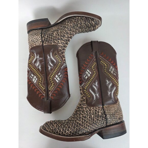 New Mens Python Snake Skin Custom Handmade Cowboy Boots Size 10.5-11 Western - Picture 3 of 13